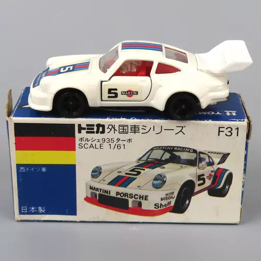 トミカ 青箱 Porsche 935 Turbo 1/61 Box broken] 1/61 Porsche 935 Turbo #5 (White / Blue box / Made in