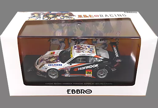 ミニカー　1/43 HARUHI RACING HANKOOK PORSCHE SUPER GT 2011 Rd.5 Suzuka ENKEI #34(ホワイト×ブラック) [44575] 1/43 Haruhi Racing Hankook Porsche Super Gt 2011 Rd.5 Suzuka
