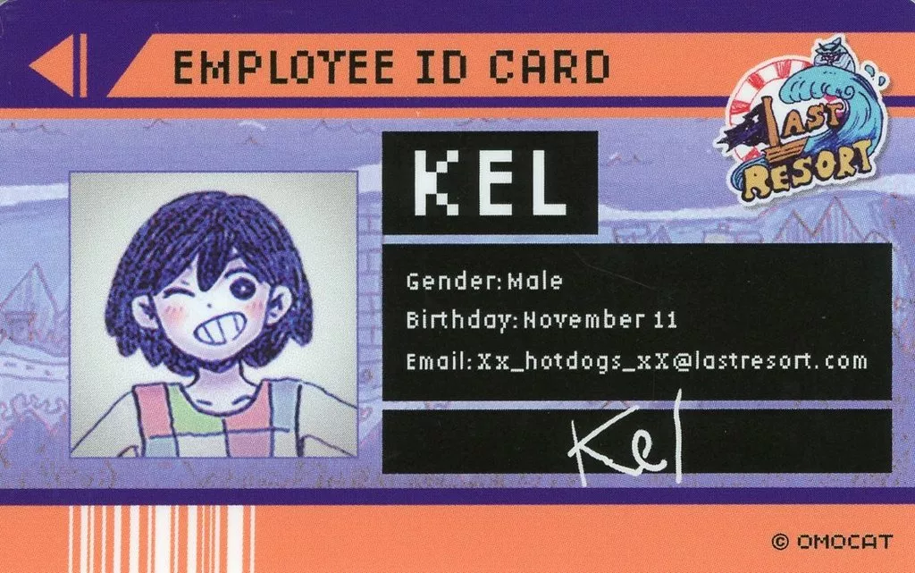 OMORI 社員証カードステッカー AUBREY KEL オーブリー ケル
