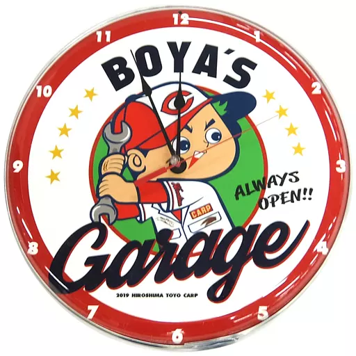 広島カープ carp ガレージクロック ワーキング坊や 2021年モデル Clock and wall clock Carp Boya Garage Clock (2019 ver