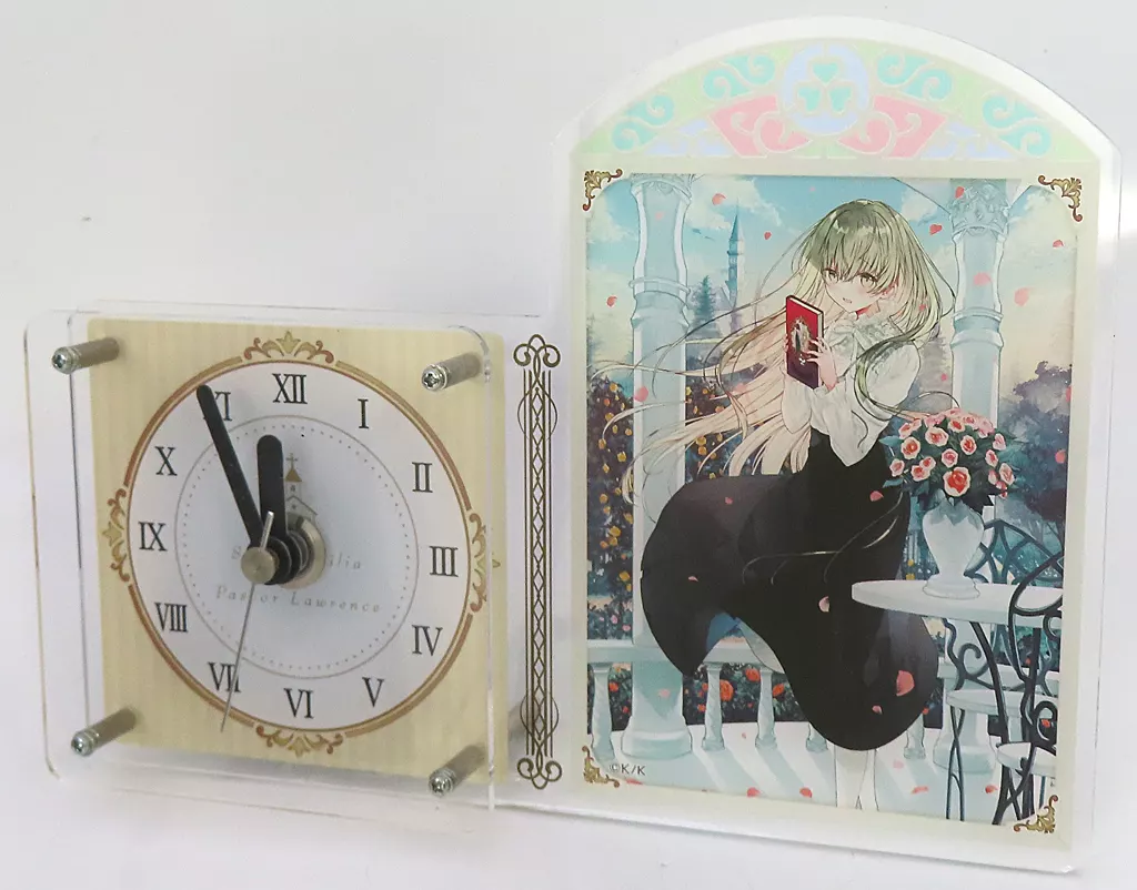 アクリル置き時計　白聖女と黒牧師 9月事後発売】【特典付き】「白聖女と黒牧師」アクリル置き時計