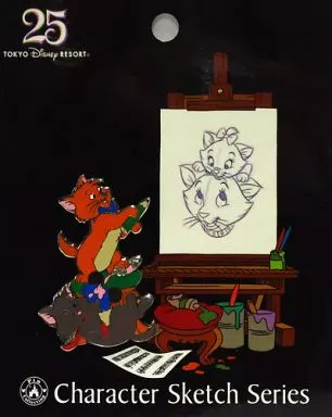 ディズニー　おしゃれキャット　トゥルーズ　ベルリオーズ　ピンバッジ　ピンズ バッジ・ピンズ(キャラクター) ベルリオーズ＆トゥルーズ ピンズ