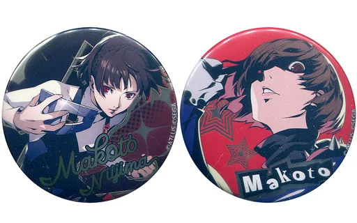 P5　ペルソナ5　缶バッジ　缶バッチ　新島真 バッジ・ピンズ 新島真 メタル風缶バッチ2個セット 「楽天コレクション