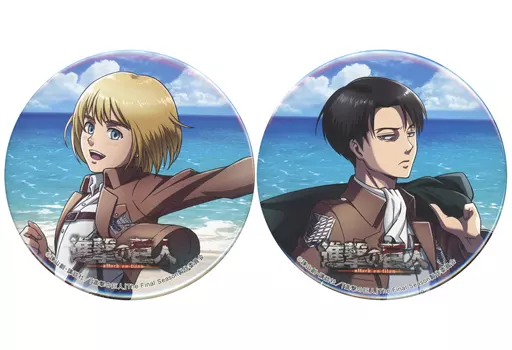 Armin Arlert & Levi Ackerman Deka metal badge 2-piece Set 