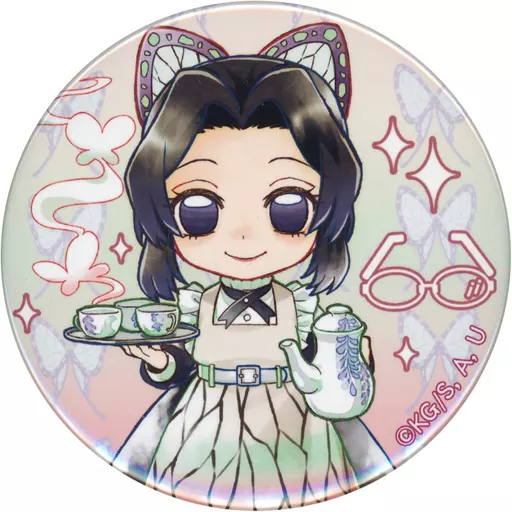 鬼滅の刃　胡蝶しのぶ　缶バッジ　眼鏡　執事 レア 鬼滅の刃 胡蝶しのぶ 缶バッジ 眼鏡 執事