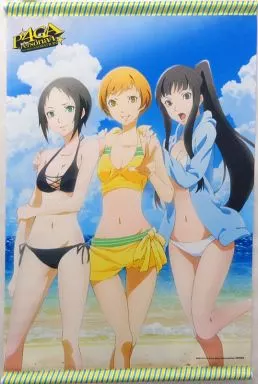 ペルソナ4 ソフマップ購入特典 B2布ポスター 里中千枝 天城雪子 タペストリー マリー＆里中千枝＆天城雪子(水着) 描き下ろしB2