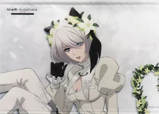 タペストリー　2B(アップ) B3タペストリー 「NieR：Automata Ver1.1a in NAMJATOWN-クロトシロ-」 ミニゲーム aji wo [K]utta?ウンメイノルーレット A賞 2B (Up) B3 Tapestry 