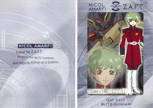Character card Nicol Amalfi & Brits Gundam Bromide Collection