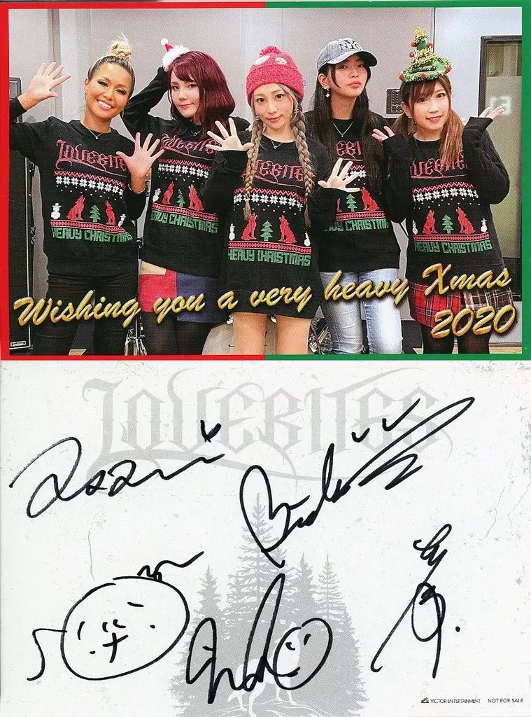 Postcard LOVEBITES with handwritten signature Christmas card Postcard LOVEBITES with handwritten signature Christmas card