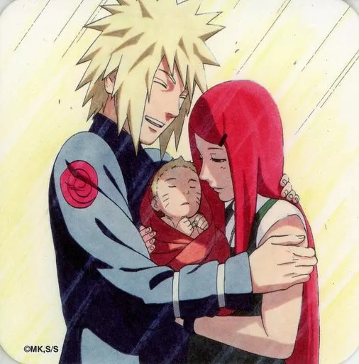 NARUTO コースター ミナト ナルト クシナ Coaster (Character Kuta) Uzumaki Uzumaki Naruto & Minato & Kushina