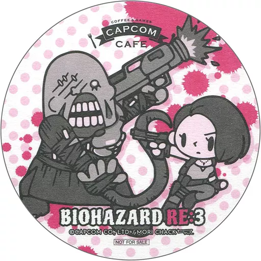 Jill Valentine & Nemesis (Black & White / Pink) Coaster 「 CAPCOM