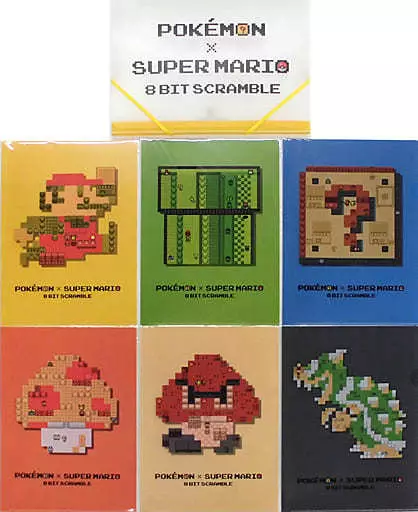 新品未開封　8BIT SCRAMBLE スーパーマリオ×ポケモン　クリアファイル Damaged Goods] 8 bit SCRAMBLE Pokemon Center SHIBUYA Set of