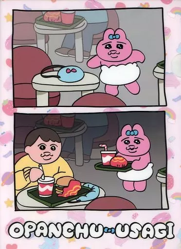 Opanch-Usagi (burger) A4 plastic trasparent file folder 