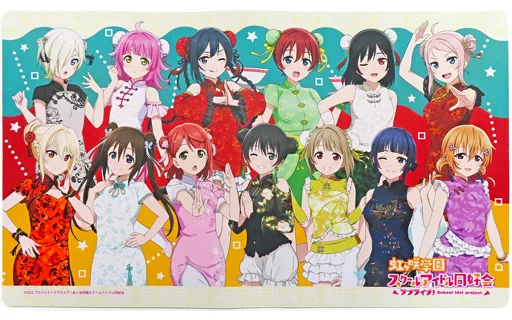 デスクマット 集合(チャイナ服) ラバーデスクマット 「アクア