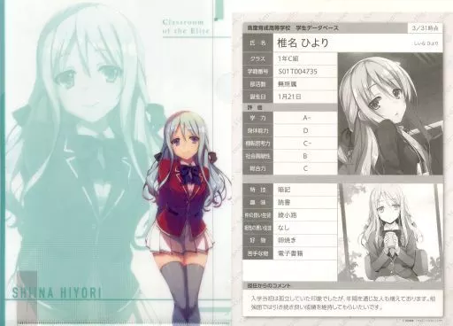 ようこそ実力至上主義の教室 生徒データベース入りトレーディングクリアファイル Amazon.co.jp: ようこそ実力至上主義の教室へ 生徒データベース