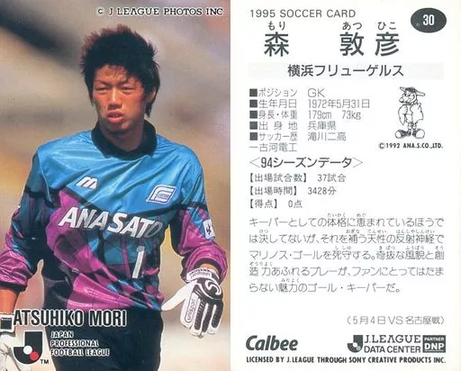 30 [J-League player card] : Atsuhiko Mori | Toy Hobby