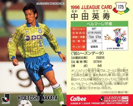 175 [J league player card] : Hidetoshi Nakata | Toy Hobby | Suruga