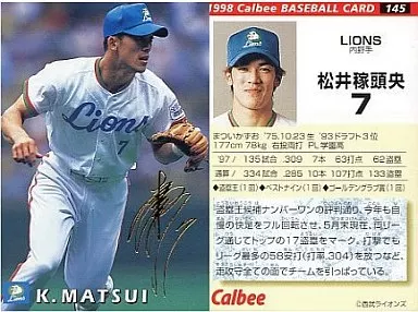 プロ野球チップス　松井稼頭央選手サイン入り プロ野球チップスカード 松井稼頭央選手 '00サイン - メルカリ