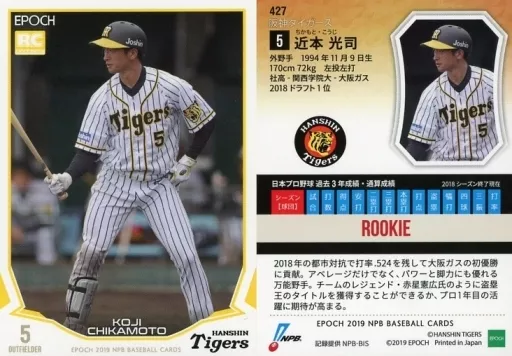 Sports / Regular Card / Hanshin Tigers / 2019 NPB