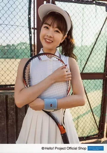 生写真ANGE/中西香菜/上半身・服装白・遮阳板・双手网球拍/中西香菜生