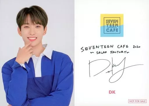 SEVENTEEN/DK(ドギョム)/上半身・背麵打印帶簽名・標志水色・黃