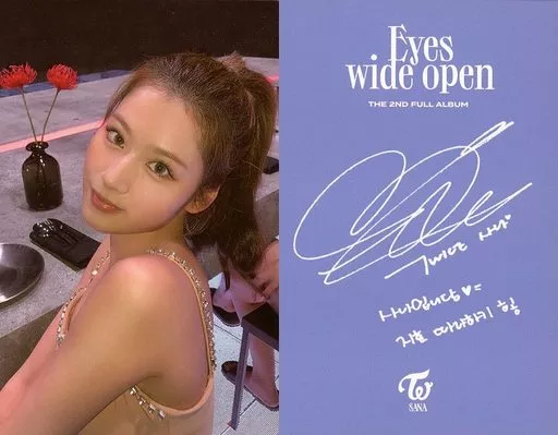 TWICE / SANA / Bust Up / Back Side Print with signature / CD 