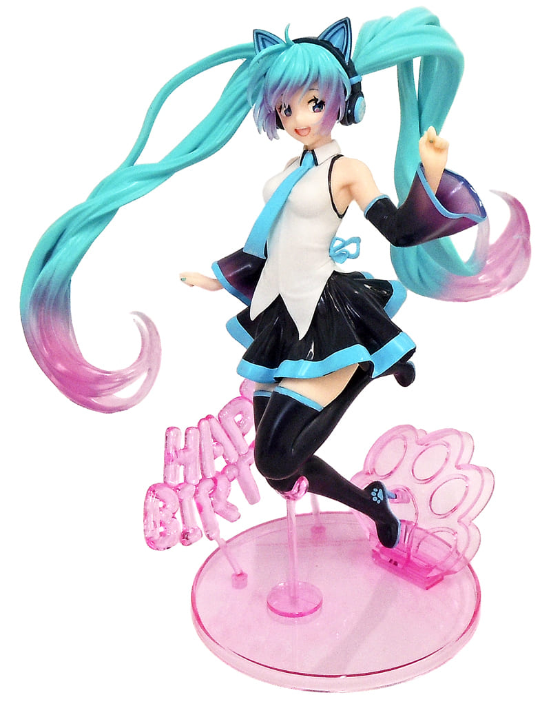 Rare Hatsune Miku Birthday2021 Happy Cat Figurine Limitée Taito Version Rare Hatsune Miku Birthday2021 Happy Cat Figurine Limitée Taito Version