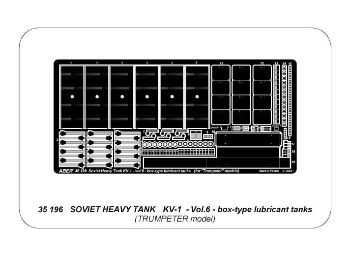 Plastic model 1/35 Tsuyu KV1 Heavy Tank Vol. 6 Box Type Fuel Tank (トラペ