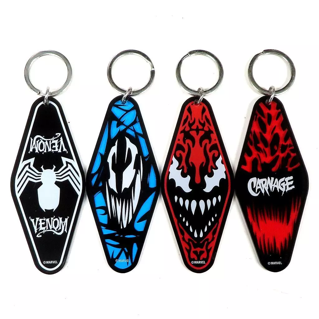 雑貨 全4種セット アクリルモーテルキー 「Happyくじ MARVEL ヴェノム