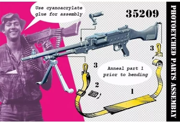 Plastic model 1/35 Working FN MAG Automatic Rifle (3 Pieces) Resin Cast ...