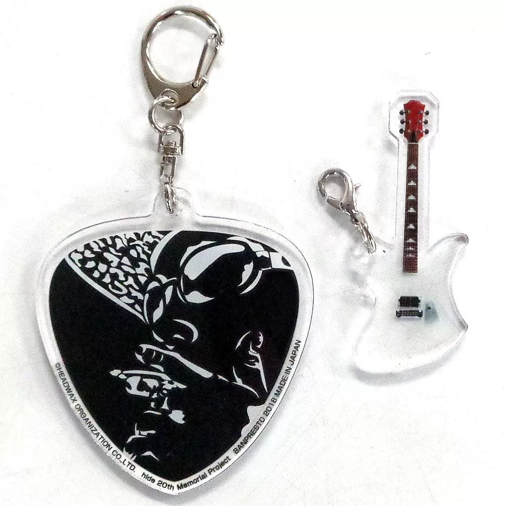 未開封♡hideギタービック型2連 アクリルプレートキーホルダー全10種