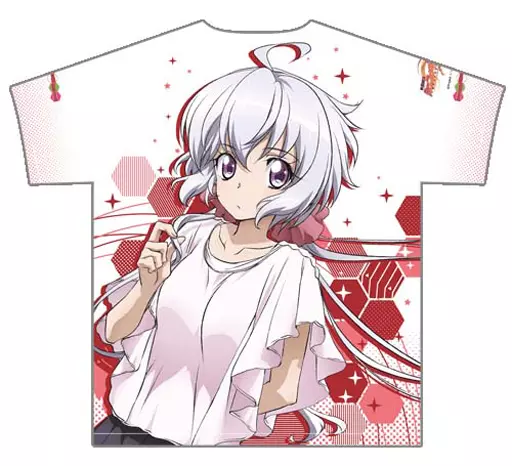 まほろまてぃっく Tシャツ 漫画 アニメ プリント ホワイト Tシャツ(キャラクター) 雪音クリス(私服) フルグラフィックT