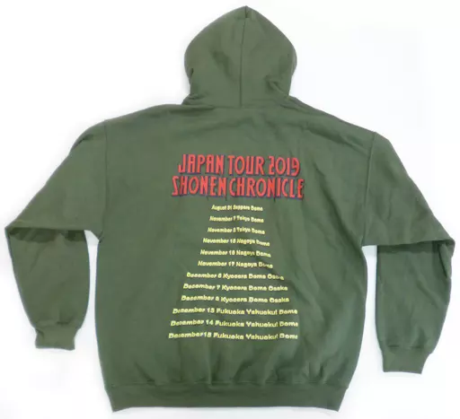 アウターウェア(男性アイドル)　GENERATIONS SHONEN CHRONICLE Tour Hoodie GREEN(パーカー) グリーン XLサイズ 「GENERATIONS LIVE TOUR 2019 “少年クロニクル”」 OFFICIAL LIVE SUPPORT WEAR COLLECTION GENERATIONS SHONEN CHRONICLE Tour Hoodie GREEN Green M size