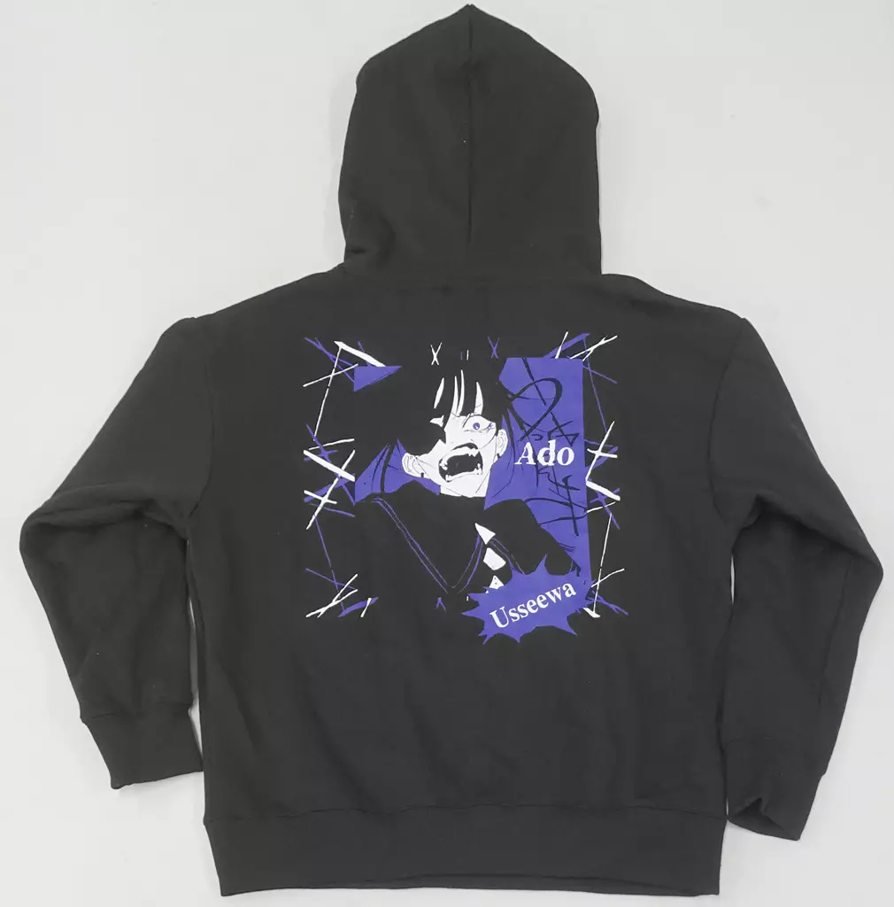 Ado raised back Hoodie Black Ladies M Size 
