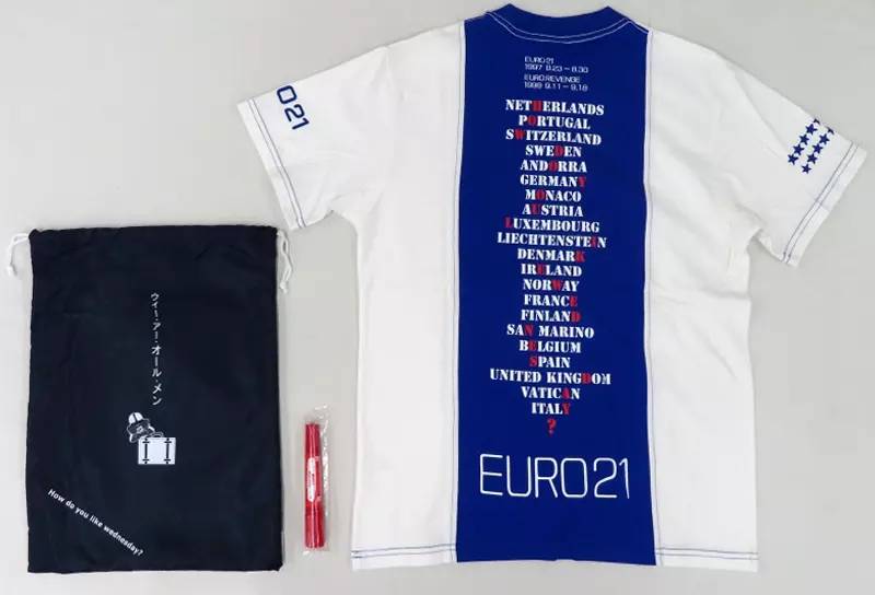 Tシャツ 復刻EURO21Tシャツ ホワイト×ブルー LLサイズ 「DVD
