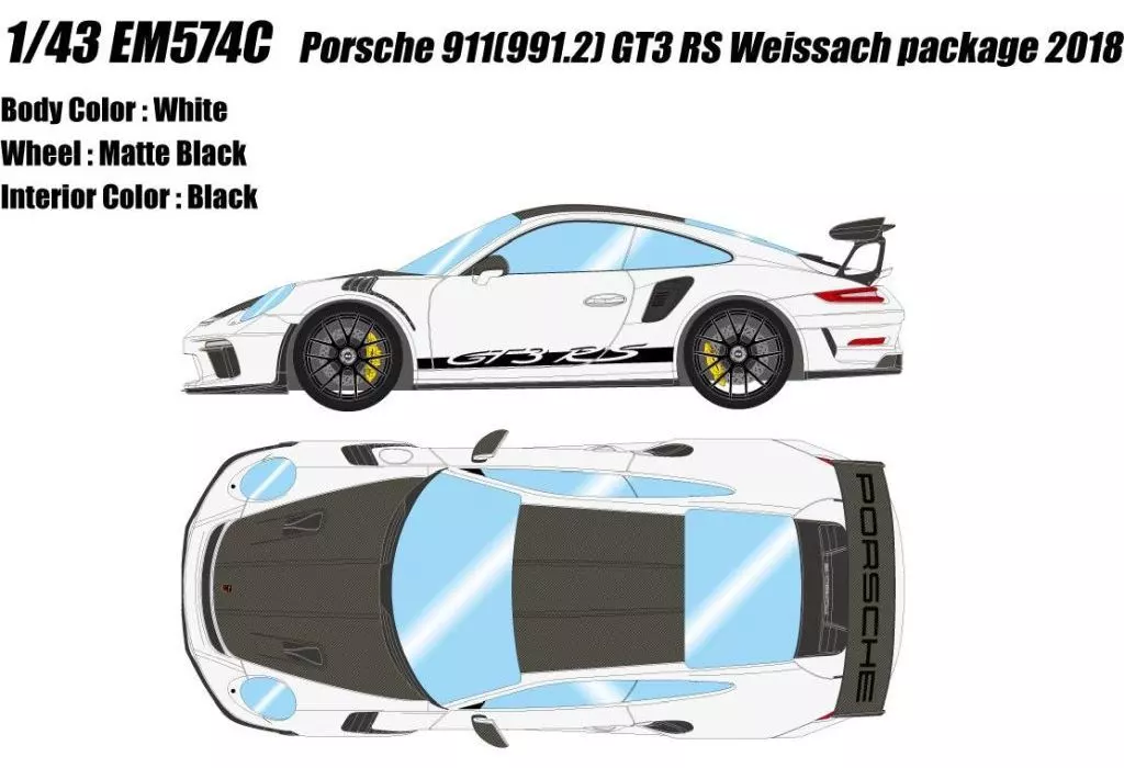 ミニカー　1/43 Porsche 911 (991.2) GT3 RS Weissach package 2018(ホワイト) [EM574C] Minichamps 1:43 Porsche 911 (991) GT3 RS Weissach package