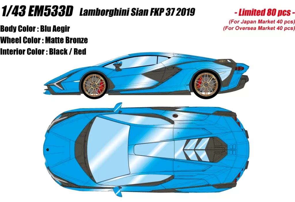 1/43 Lamborghini Sian FKP37 2019 (Blue Eye Gil) [EM533D