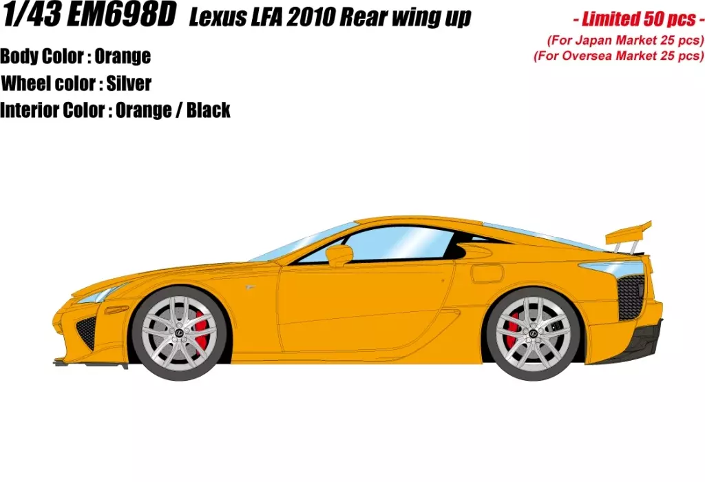 ミニカー　1/43 Lexus LFA 2010 Rear Wing up(オレンジ) [EM698D] 770077926_1.jpg.webp?v=