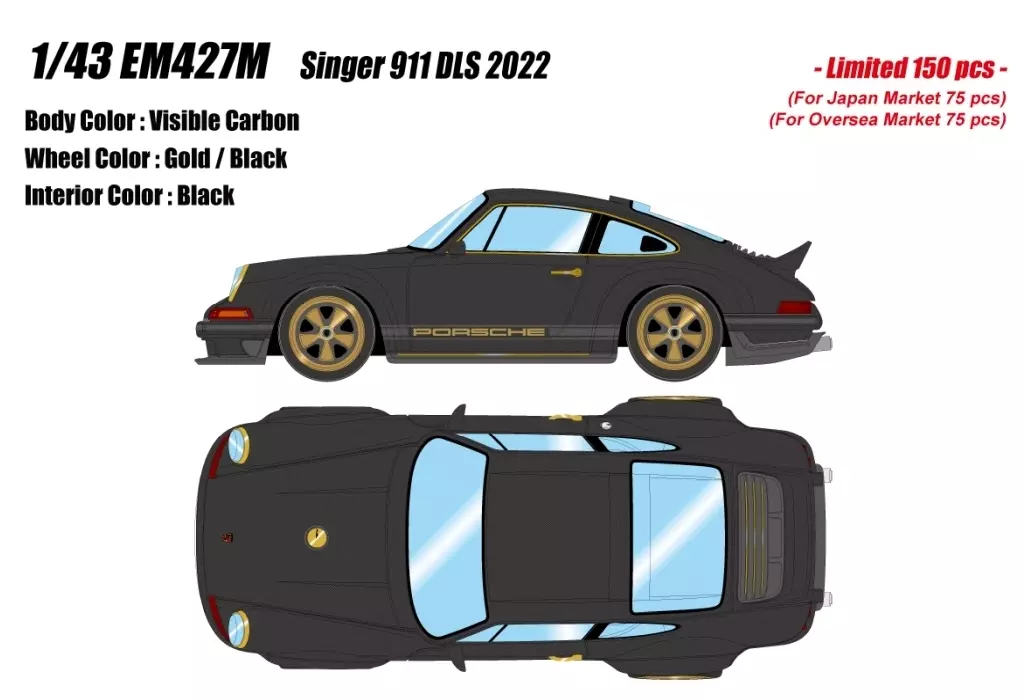 ミニカー　1/43 Singer 911 DLS 2022 Matte Visible Carbon [EM427K] Make Up Co., Ltd / Eidolon 1:43 Singer 911 DLS 2022 Visible