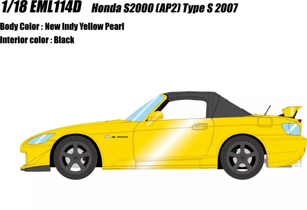 ミニカー　1/18 Honda S2000 (AP2) Type-S 2007(ニューインディイエローパール) [EML114D] Minicar 1/18 Honda S2000 (AP2) Type-S 2007 (New Indy Yellow