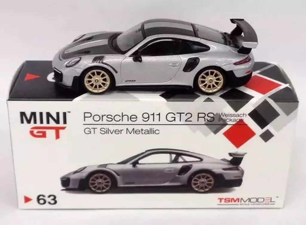 MINI GT Porsche 911 Turbo GT2RS GT GT Silver Metallic #63