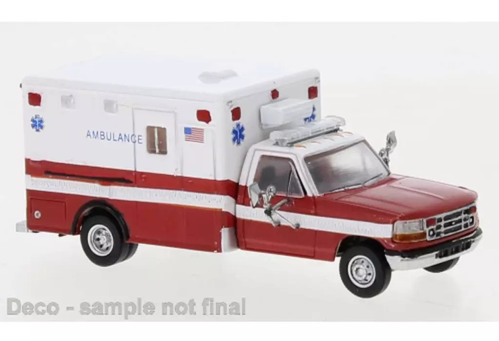 ミニカー　1/87 フォード F-350 ホートン 救急車 1997(ホワイト×レッド) [PCX870362] 1/87 Ford F-350 Houghton Ambulances 1997 (White x Red