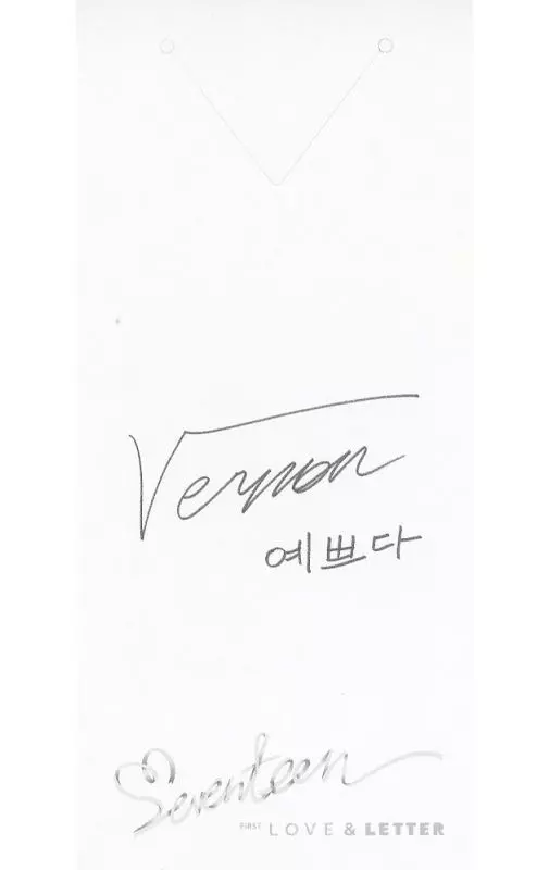 バーノン Love&letter 直筆サイン入り ポストカード Vernon bookmark type photo card 