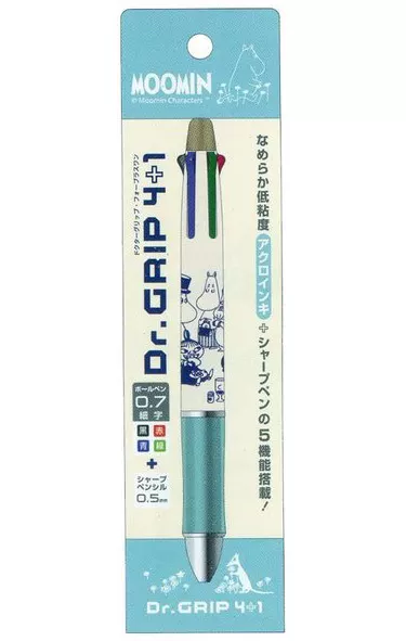 ペン ホワイト Dr.Grip 4色ボールペン+1シャープペン 「ムーミン