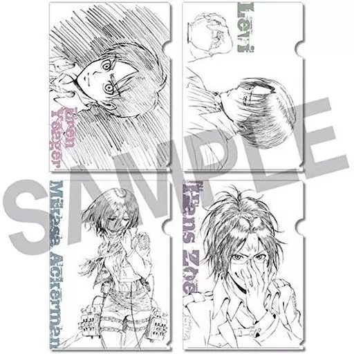 進撃の巨人　A4クリアファイル　4種　浅野恭司　原画展 2017 クリアファイル 集合 A4クリアファイル4種セット 「進撃の巨人」 浅野
