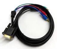 各種AV機器用 VGA→AVコンポーネントケーブル 1.5m (箱説無し/メーカー不詳品)