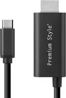 Premium Style TYPE-C連接器HDMI鏡像電纜2M黑色[PG-STV 2 MBK]