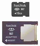 Memory Stick Micro (M2) 16 gb Memory Stick PRO Duo Adapter included