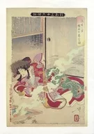 月冈芳年画追悼清玄之灵樱姬之图复刻画