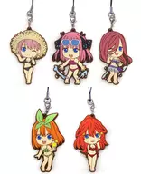 All 5 Types Set Rubber Strap Mini Character Irarete Setsuzu' Ichiban KUJI The Quintessential Quintuplets ∬ -BrideStyle -' F Prize